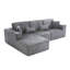 Canapé modulaire de 105 po, canapé modulaire Cloud avec assise profonde, canapé modulaire moderne en L avec méridienne, canapé rembourré pour salon, sans assemblage, (gris) 