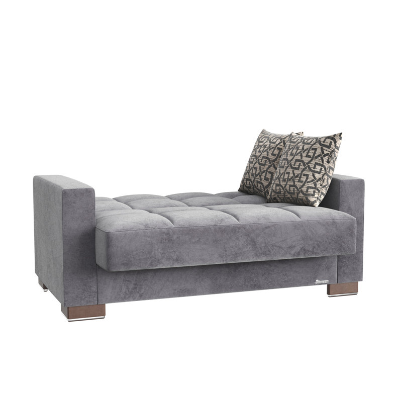 Causeuse convertible avec rangement en microfibre grise Primenest Collection Zenaero, Gris