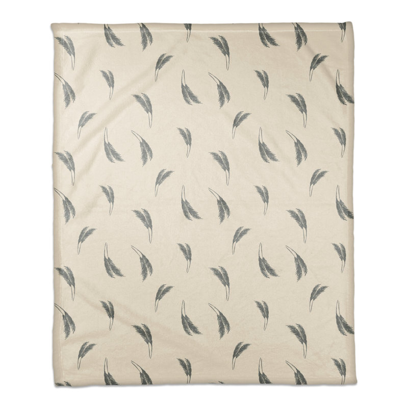 Hand Woven Throw Blanket, Cream/Green