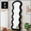 Miroir de plancher flanelle pleine longueur ondulé pour la chambre à coucher et le salon, suspendu ou autoportant, noir
