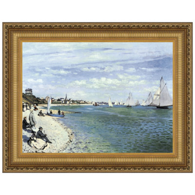 «Regatta at Sainte-Adresse, 1867» par Claude Monet, reproduction d'art encadrée