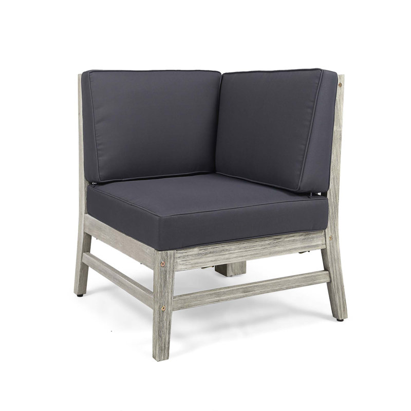 Chaise de coin Perla, Gris, Gris foncé
