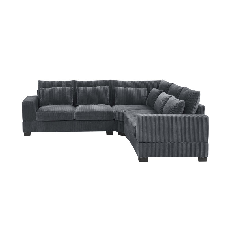 Laguna Modular Corduroy Sectional, Gray Corduroy