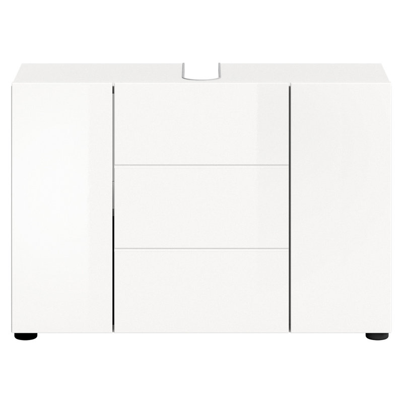 Perlean 82cm W Freestanding Standard Single Bathroom Vanity Base Only in White
