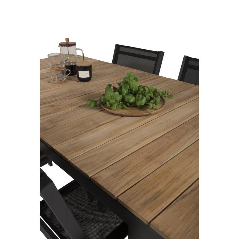Anoki 4 - Person Teak Patio Dining Set with Extendable Rectangular Table