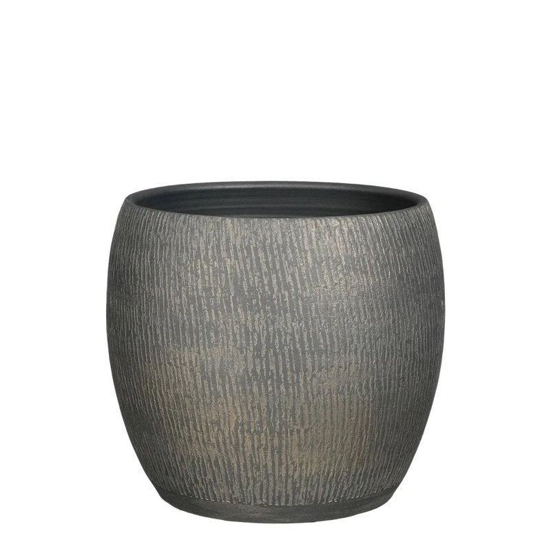 Canasia Ceramic Pot Planter, 35cm H x 38cm W x 38cm D, Grey