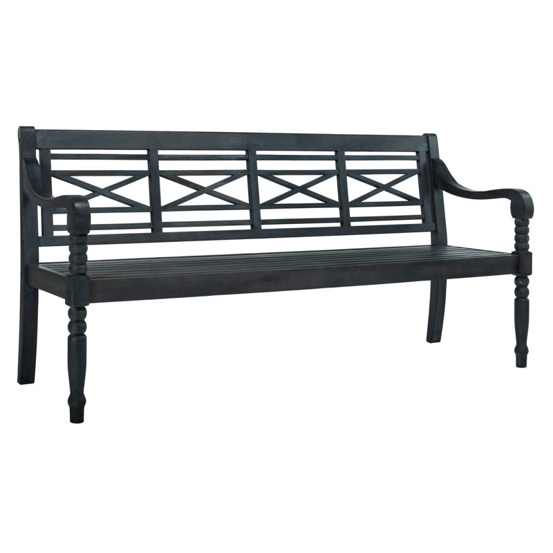 Banc de jardin en bois Paull, Gris ardoise foncé