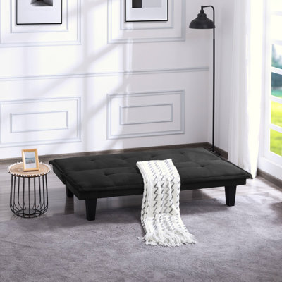 63.8-inch Black Bolster Sofa Bed
