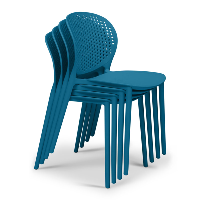 Bailey Stacking Patio Dining Chair, Navy Green