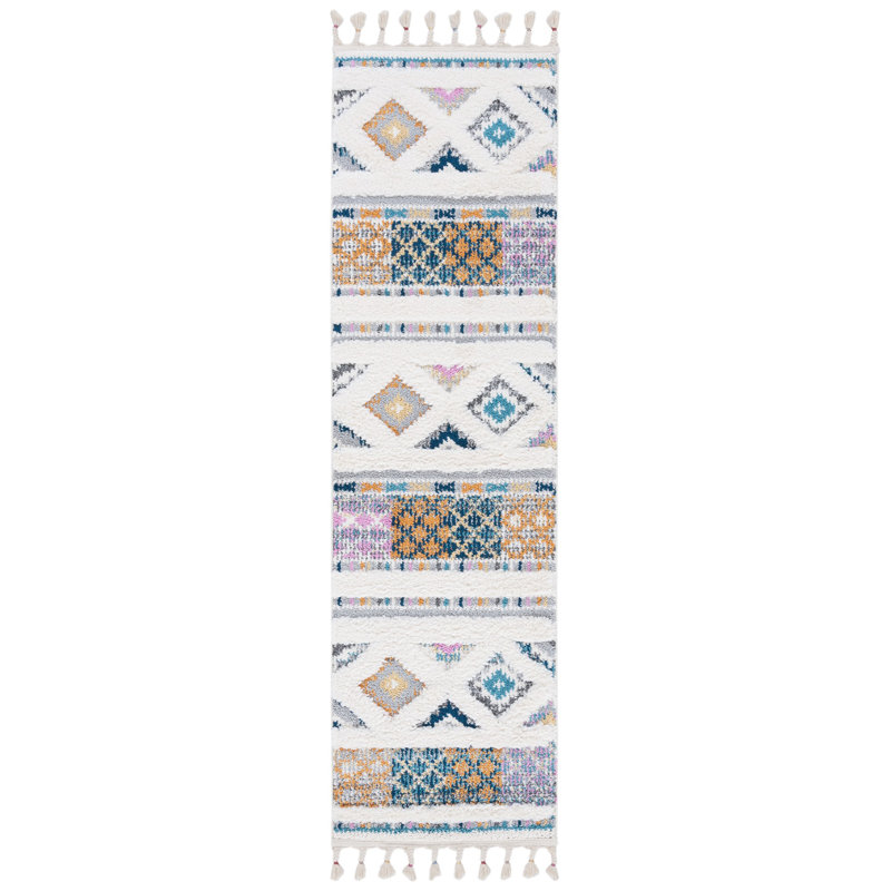 Tapis marocain à performance à poils longs Moroccan, Tapis de couloir 2 pi 2 po x 8 pi
