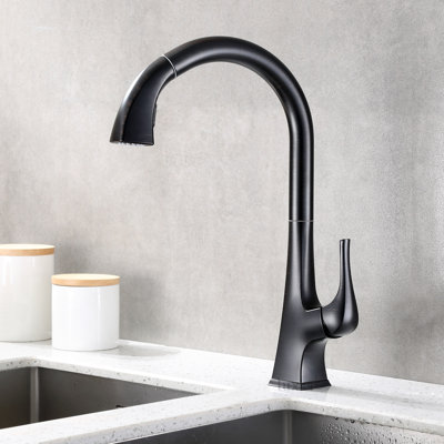 Contemporary Pull Down Single Handle Kitchen Faucet