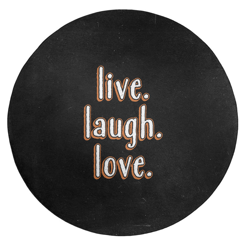 Quotes Chenille Indoor Rug, Round 5'