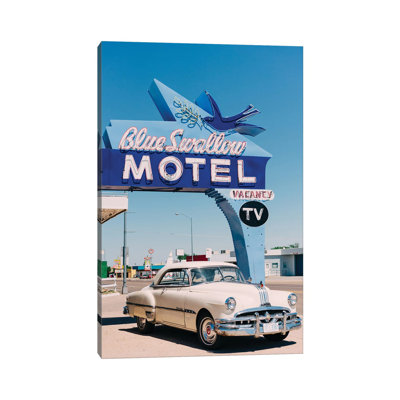 Blue Swallow Motel 1 Piece Wall Art on Canvas