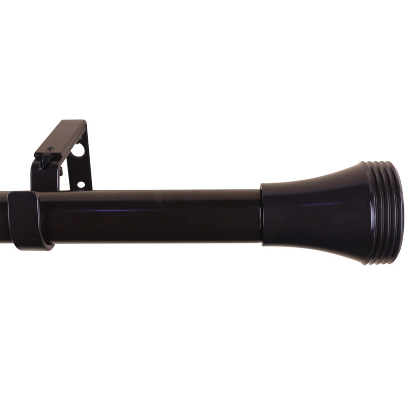 Tringle à rideaux unique, Noir foncé, 84" - 120"