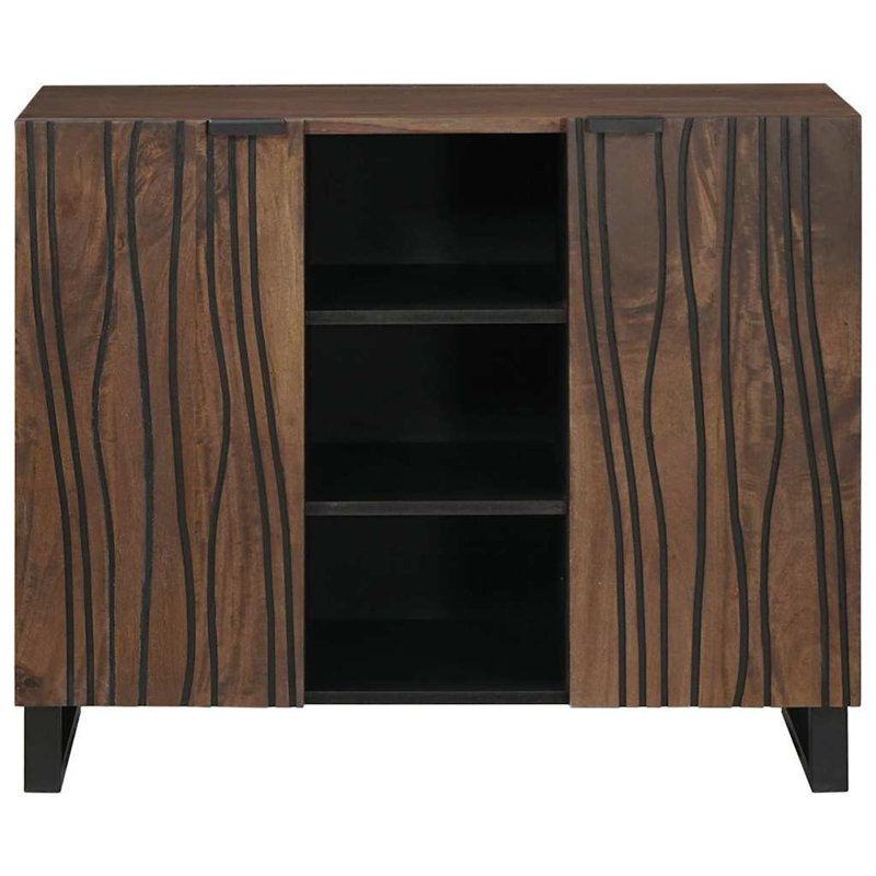 Sideboard 90 X 33 X 75 Cm Solid Mango Wood, Brown