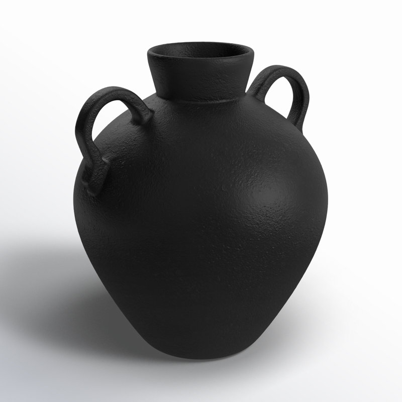 Sagebrook Home Acala Terracotta Vase: Timeless Handcrafted Decor Accent Piece, Textured Black