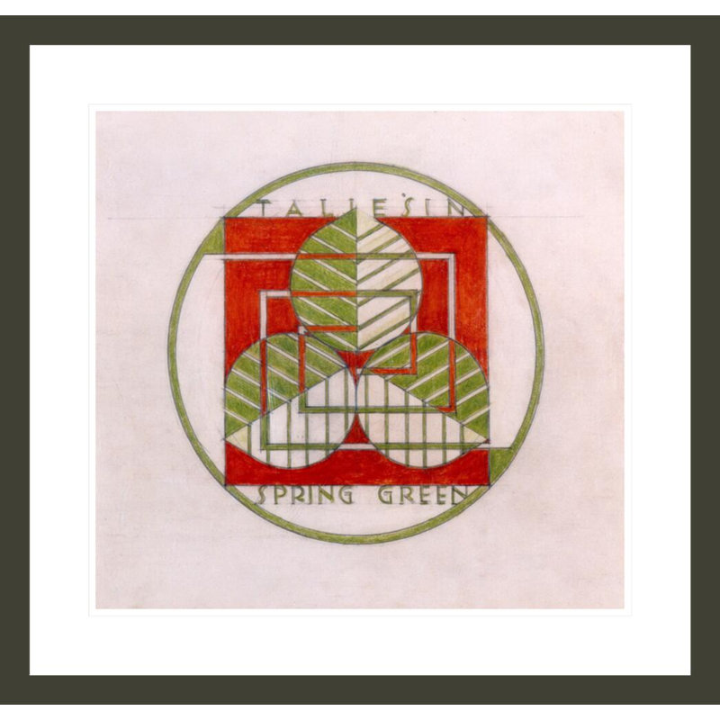 «Spring Green Design», conception circulaire transparente par Frank Lloyd Wright - impression giclée encadrée