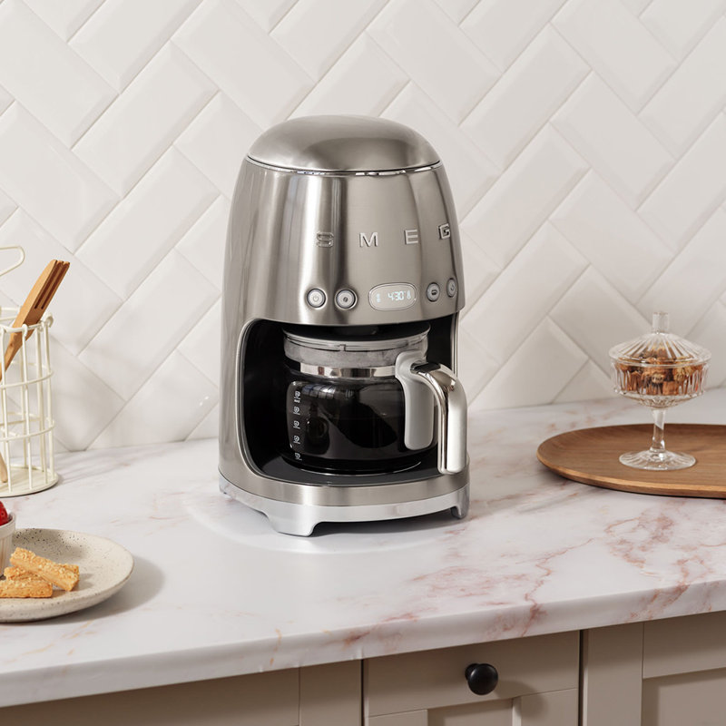 SMEG 50's Retro Style 10-Cup Drip Coffee Machine with Filter, Stainless Steel