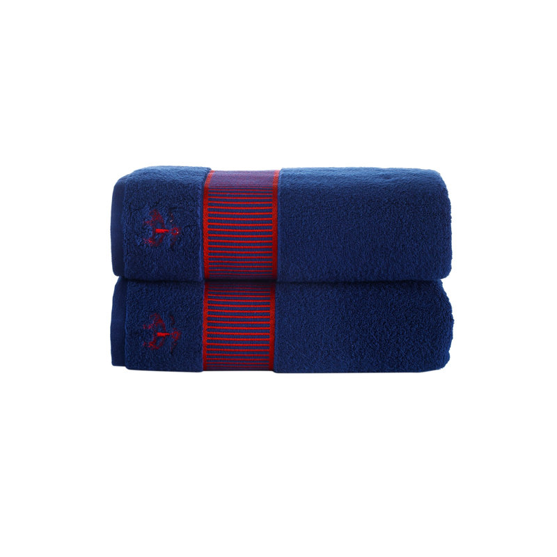 Serviette de bain en coton turc, Bleu marine