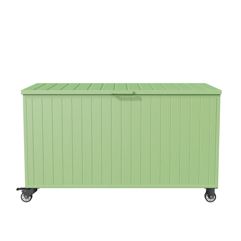 Boîte de rangement pour l'extérieur toutes saisons 150 gallons avec roulettes, 150 gallons, Vert