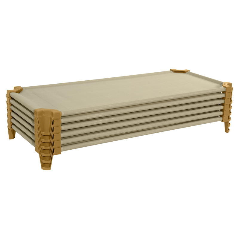 Lit de camp pour enfant empilable, Standard, Brun clair