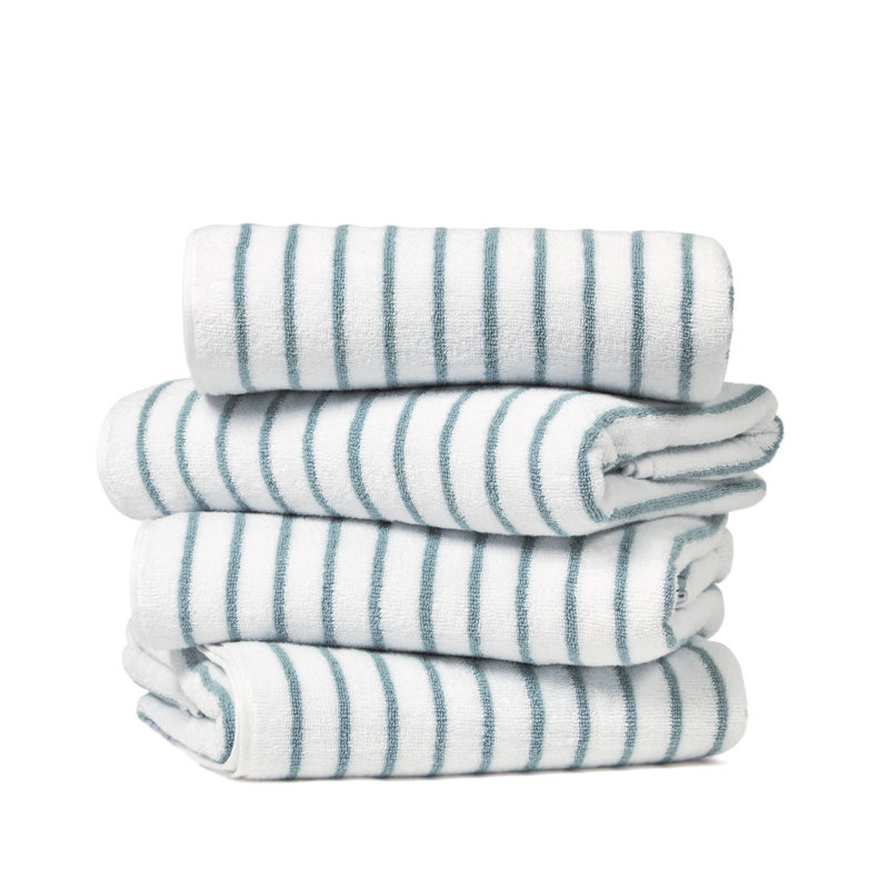 Serviette de plage 100% coton Cabana, Bleu clair