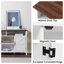 Buffet de 58 po, armoire de rangement blanche antique avec tablettes réglables et portes de grange, table basse de bar multifonctionnelle pour l'entrée de la salle à manger, blanc