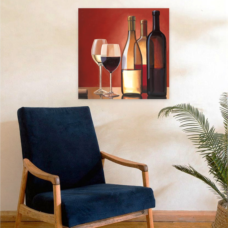 Wine Trio, art contemporain, H 24 po x l 24 po