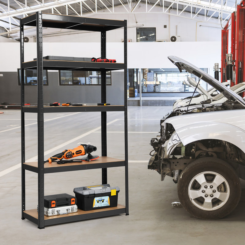 Étagère Bade H 72 po x l 36 po x P 16 po, Noir