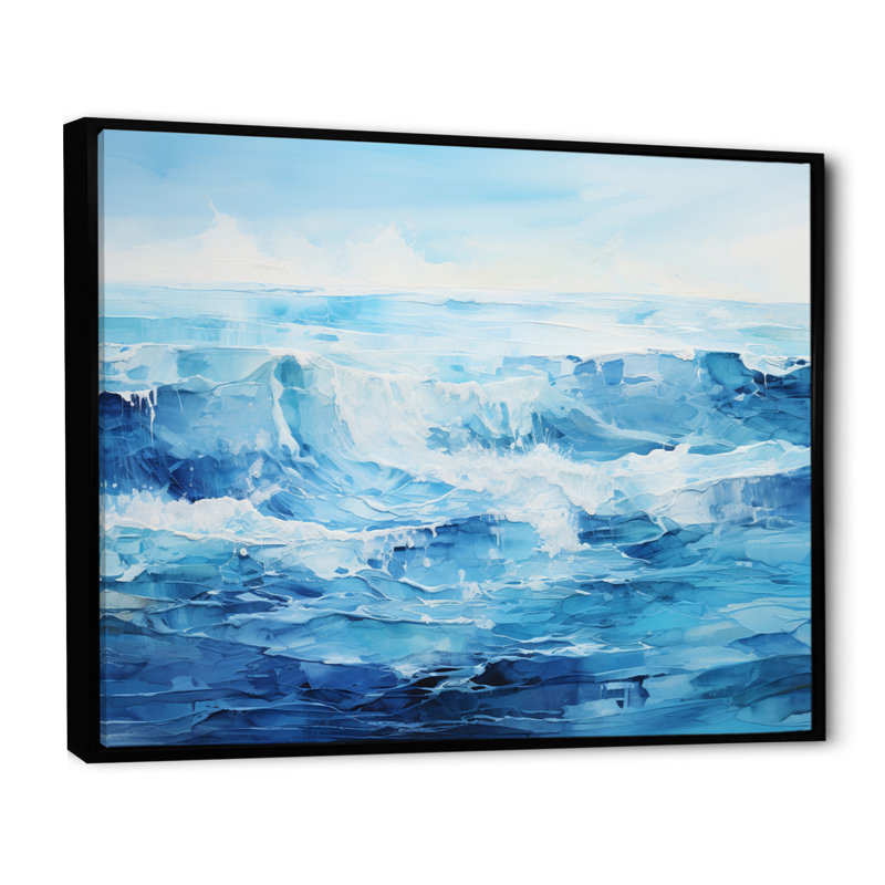 Impression sur toile Ocean Sapphire Infinity III, H 12 po x l 20 po x P 1 po, Cadre flottant noir