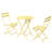 3 Piece Patio Bistro Set Of Foldable Round Table And Chairs, Yellow-416910910