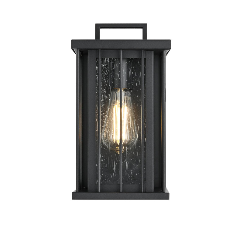 Applique murale d'extérieur noire Lockheart 6,5 pouces