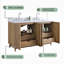 Ensemble de meuble-lavabo autoportant 60 po avec lavabo et cuve 60 po, entièrement assemblé, avec cadre blanc en bois d'ingénierie