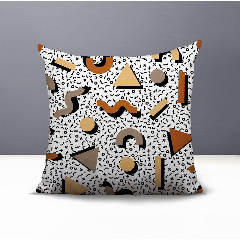 Moxo Abstract Reversible Indoor/Outdoor Square Pillow, Square 18", Orange