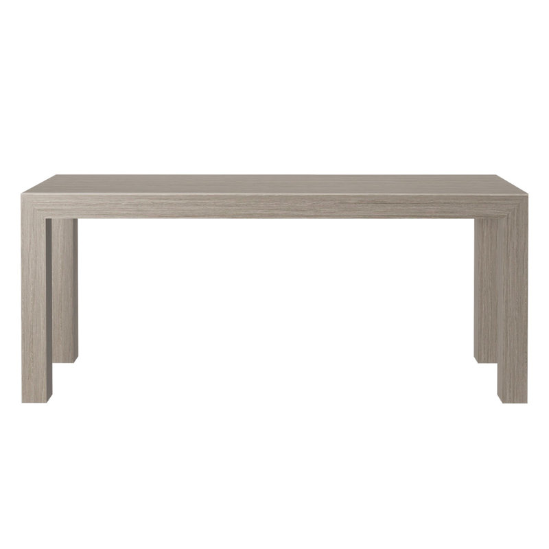Chalonda Pine Solid Wood Dining Table, Seashell Wirebrush, 35.8" W x 72.25" L 