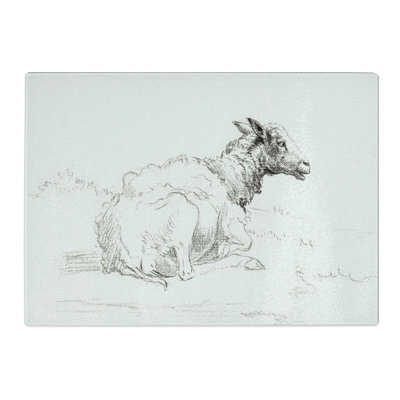 Tempered Glass a Lying Sheep Chopping Board