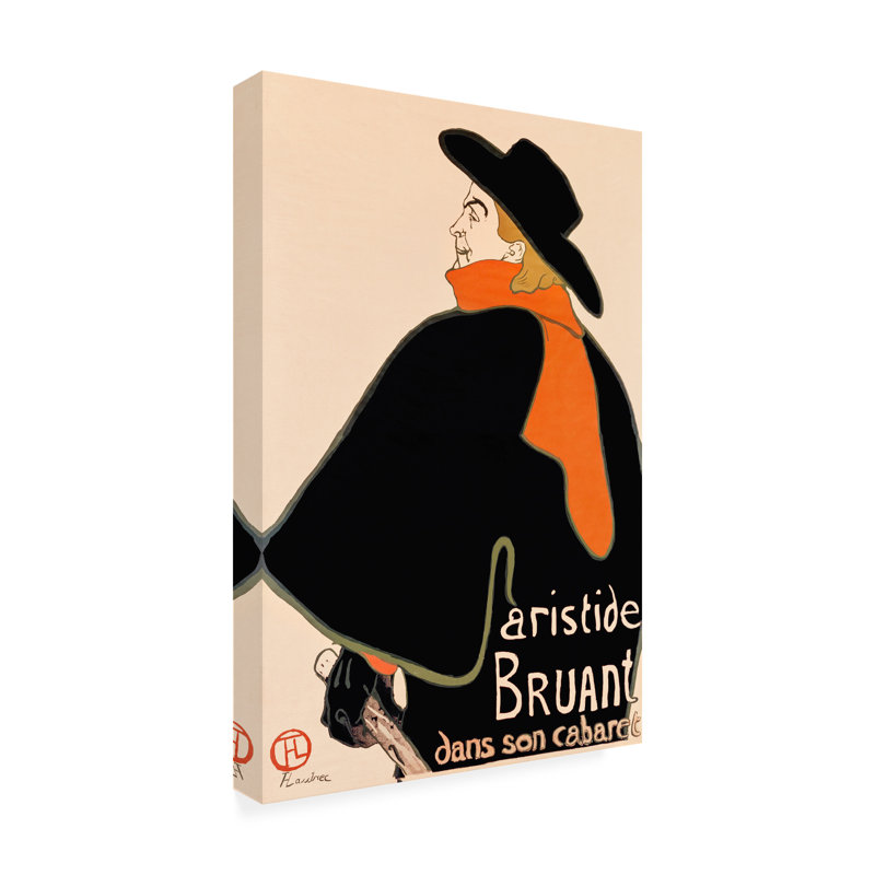 «Aristide Bruant In His Cabaret 1893» sur toile par Pictufy, H 32 po x l 22 po x P 2 po