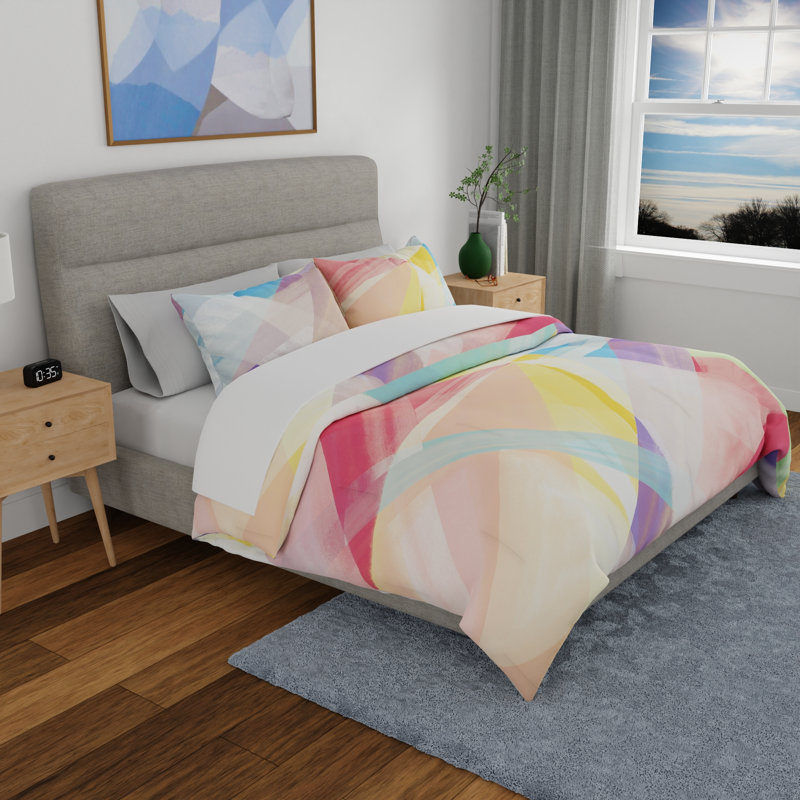 King Size Multicolor Geometric Cotton Comforter Set
