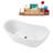 68" Streamline Soaking Glossy White Freestanding Tub and Tray With Internal Drain-101412726