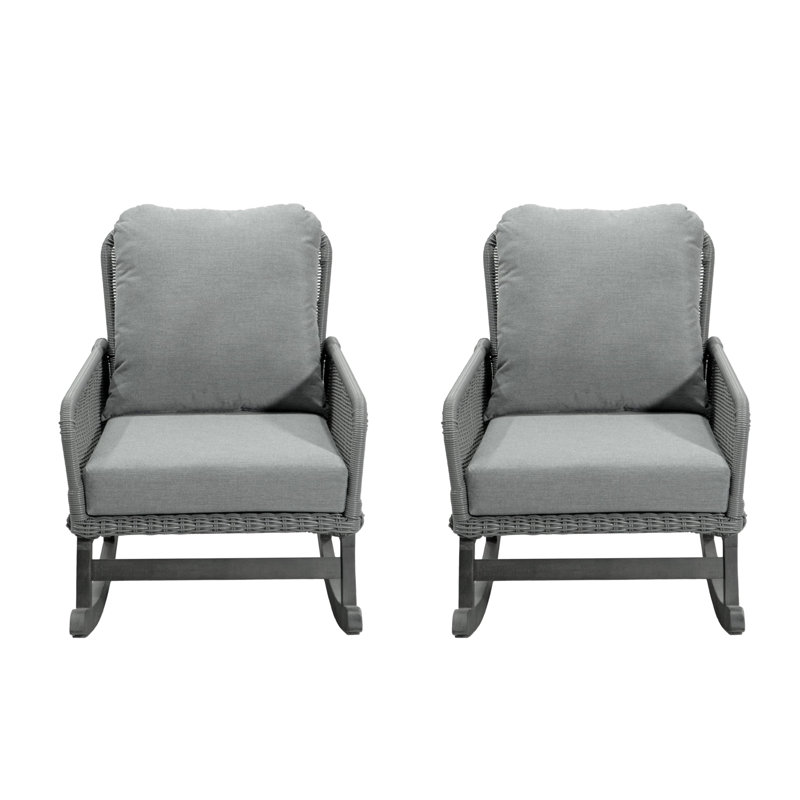 Ensemble de 2 chaises berçantes de patio, Gris