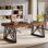 63-inch Executive Office Desk Large Computer Desk With Sturdy Metal Base