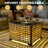 Canapé d'extérieur en rotin tissé avec table de bout lumineuse et fauteuil pivotant-102744624
