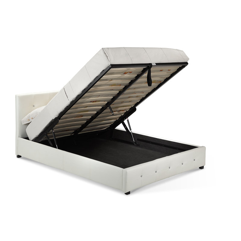 Janvey Upholstered Bed, White, Double (4'6)