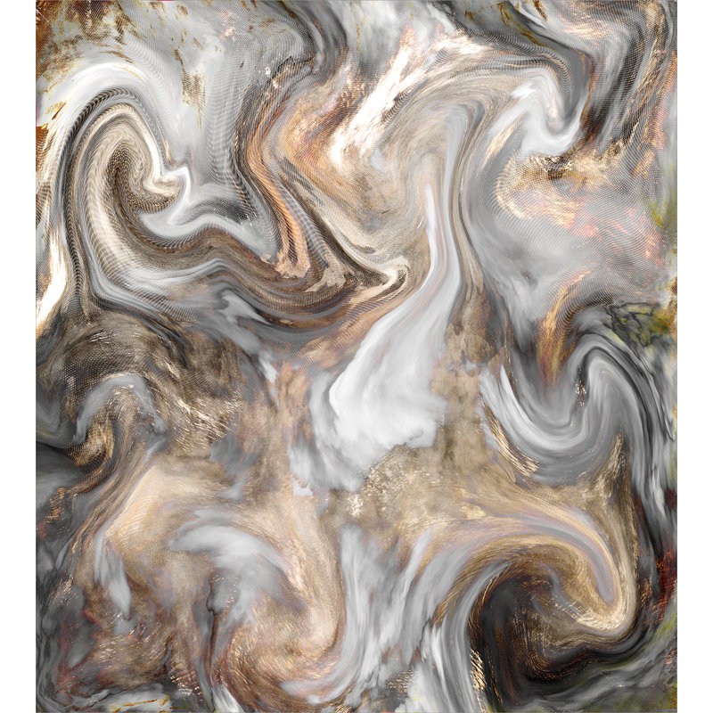 King Marble Print Gray and Brown Duvet Cover Set