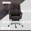 Fauteuil de bureau inclinable et chauffant luxueux en cuir polyuréthane brun chaud