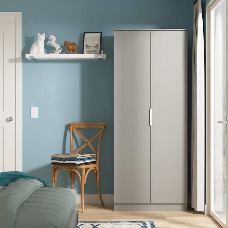 Biernat Manufactured Wood Wardrobe, Uniform Grey/Dusk Grey