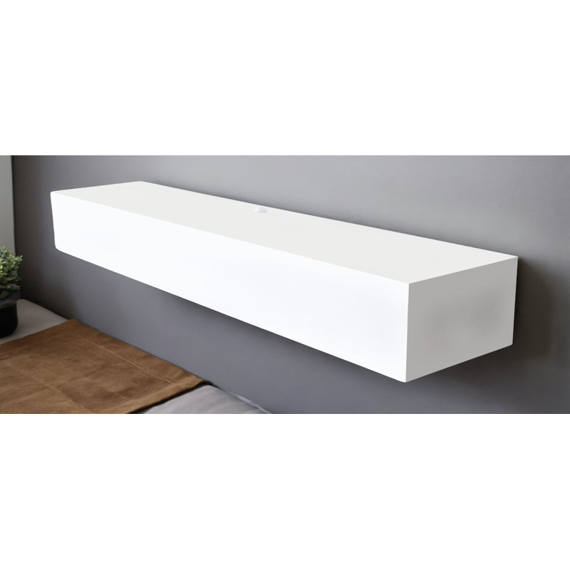 Tablettes flottantes en peuplier, White, 5" H x 23" W x 5" D