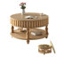 Table basse à cannelure moderne avec rangement Mid-Century, table centrale avec finition en bois naturel et couvercle rabattable-905595800