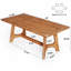 Bureau de direction 62,99 po en bois massif, grand bureau de bureau rectangulaire de style maison de campagne