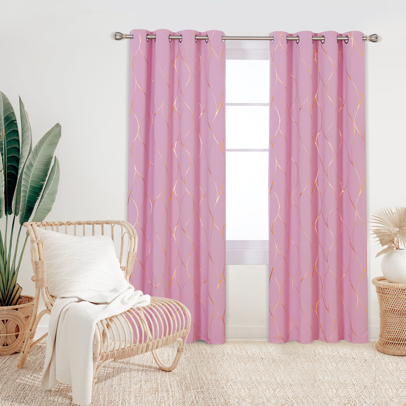Valmar Blackout Curtain Pair, Pink, Width 132 x Drop 214cm